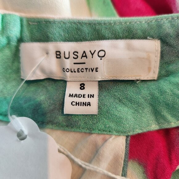 Busayo Collective Halter Neck Tie-Dye Maxi Dress Size 8 Sleeveless Pink & Green - Picture 4 of 8